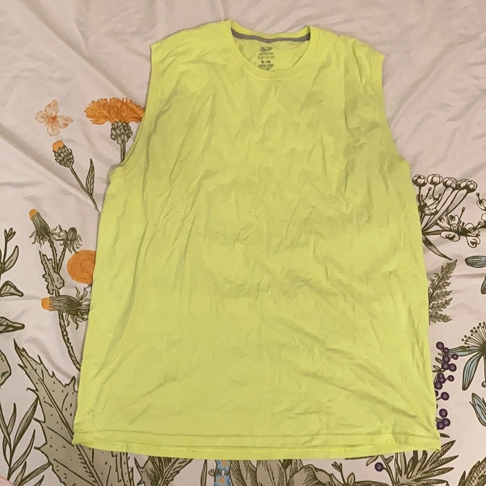 LAST CHANCE ‼️ Sleeveless XL Fruit of the Loom Neon Yellow
